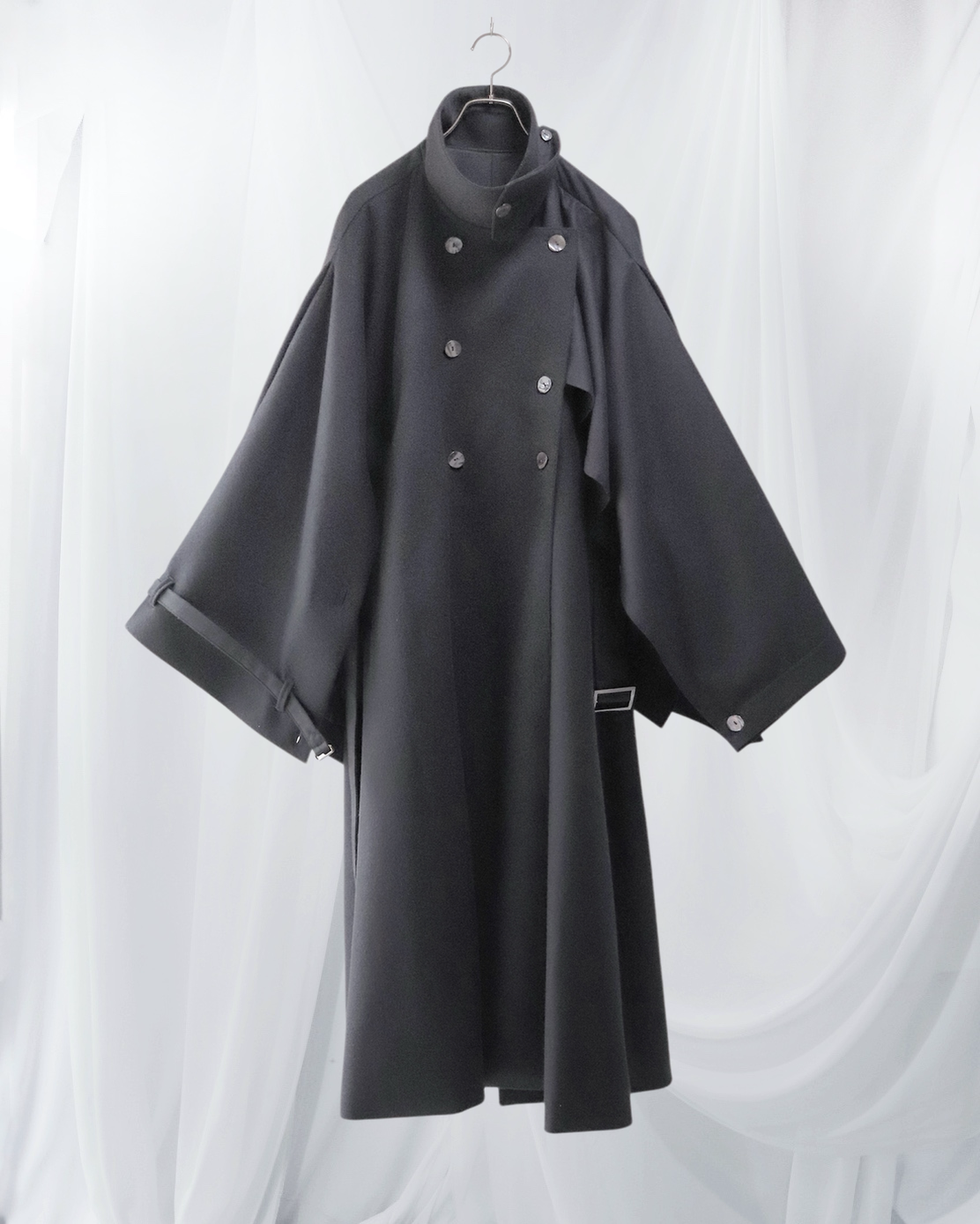 wool layered trench coat