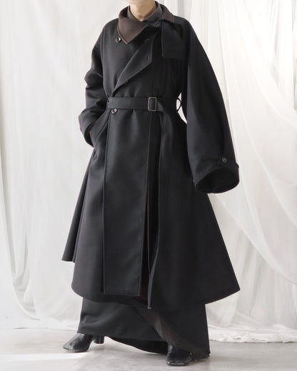 wool melton asymmetry coat