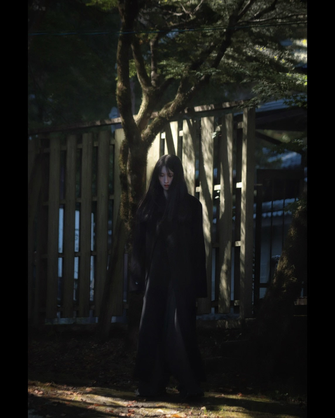 melton&gabardine layered coat