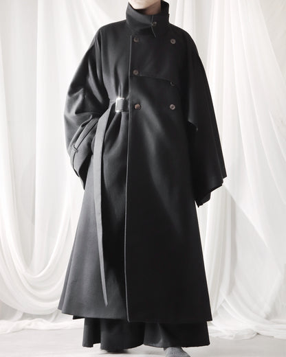 wool layered trench coat