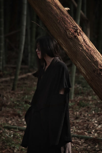 mid-length slit haori