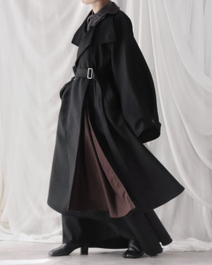 wool melton asymmetry coat