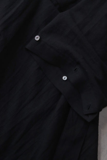 vestido de lino con cuello de tres vías