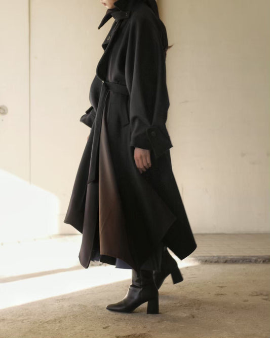 wool melton asymmetry coat