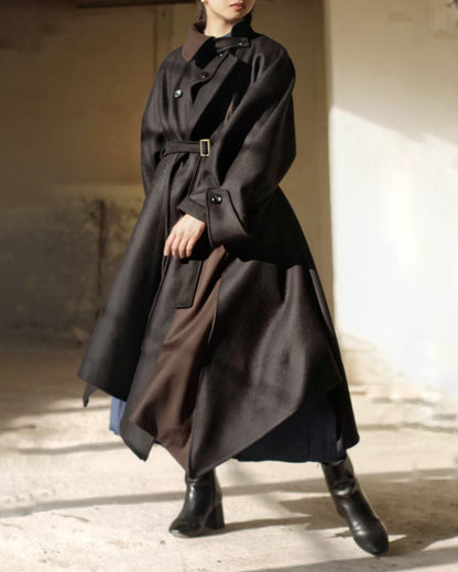 wool melton asymmetry coat