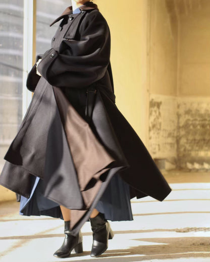 wool melton asymmetry coat