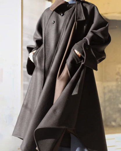 wool melton asymmetry coat