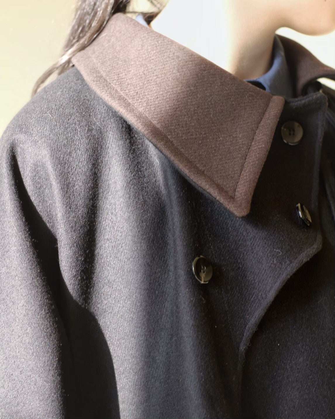 wool melton asymmetry coat