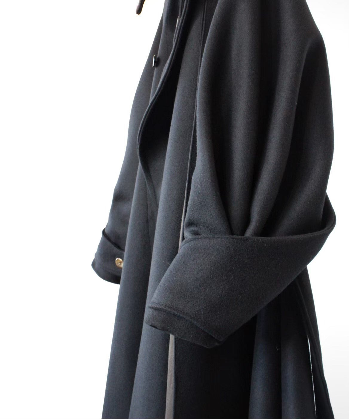 wool melton asymmetry coat