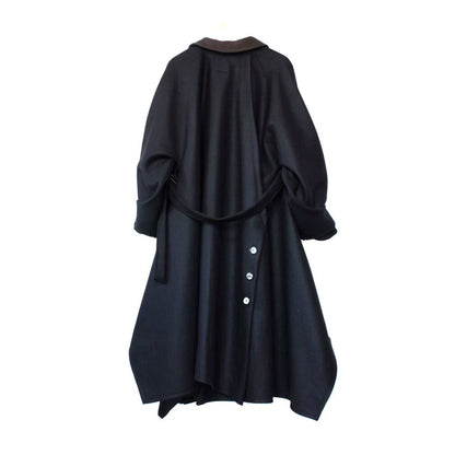 wool melton asymmetry coat