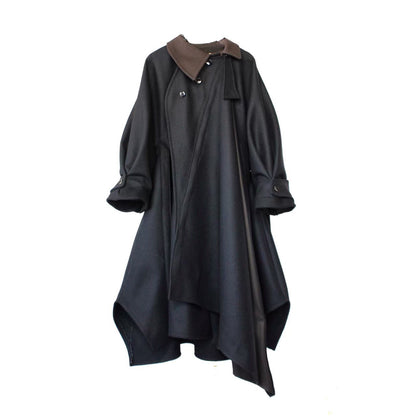 wool melton asymmetry coat