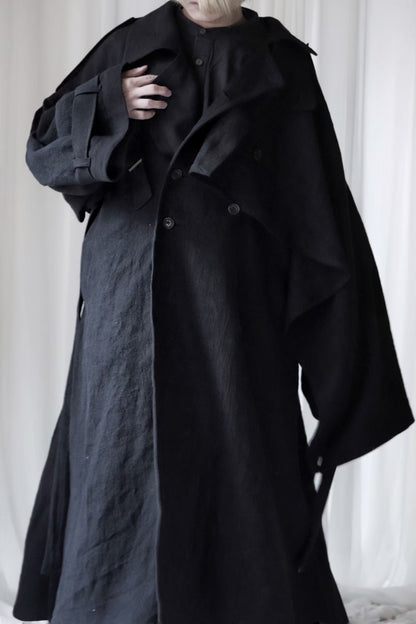 linen layered coat