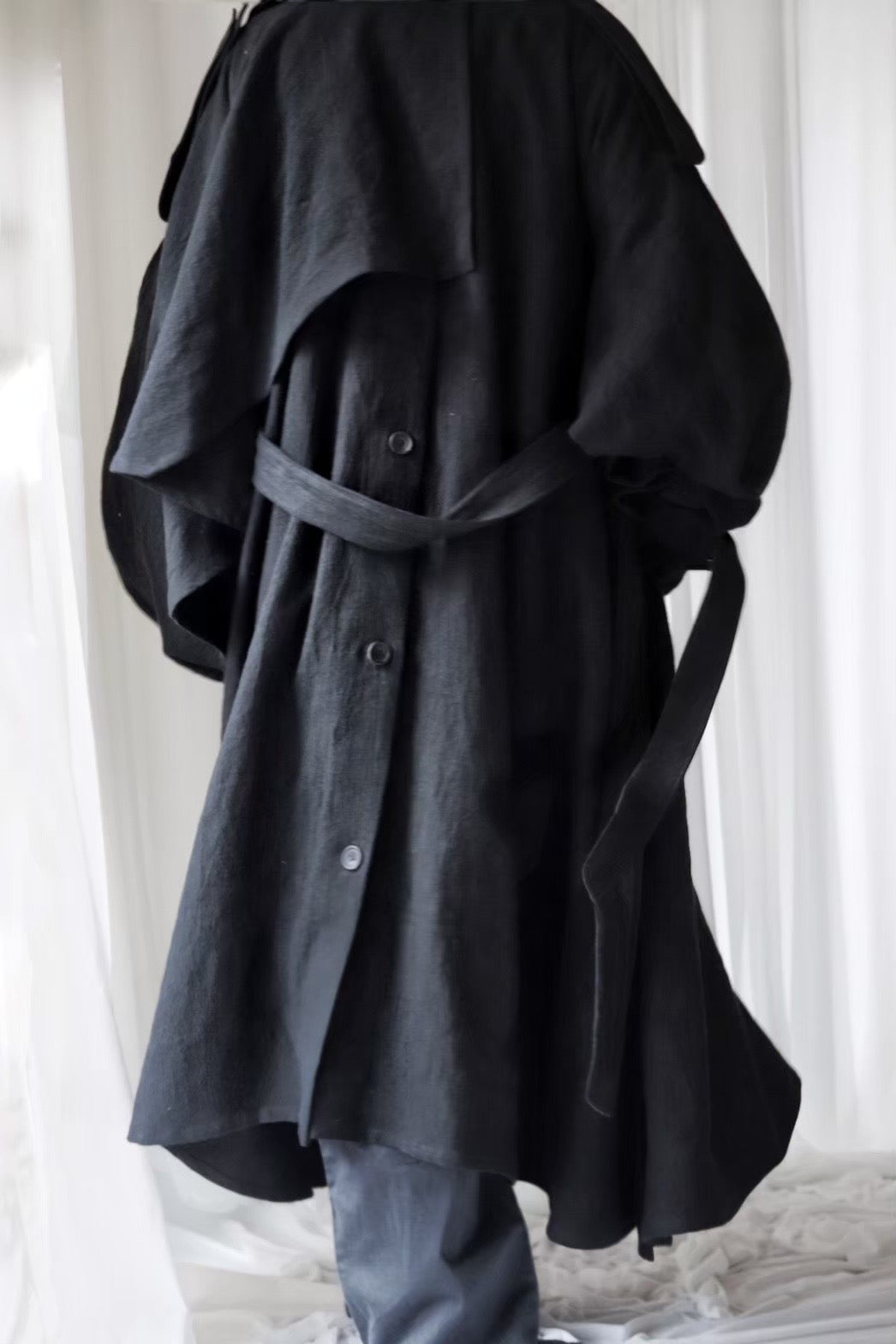 linen layered coat