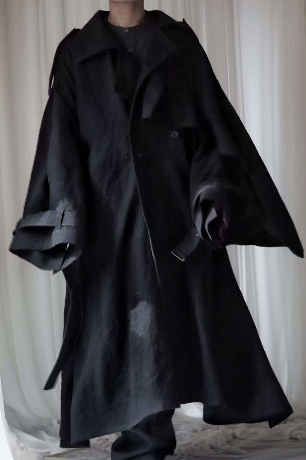 linen layered coat