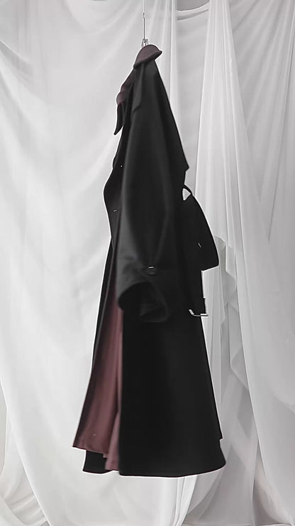 wool melton asymmetry coat