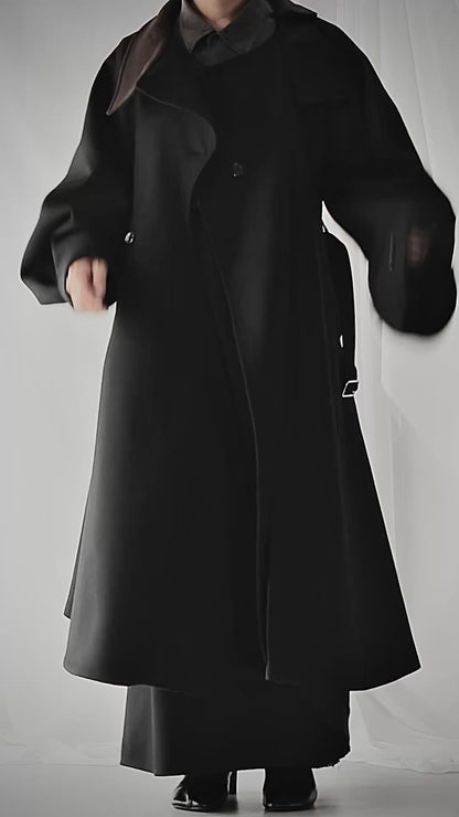 wool melton asymmetry coat